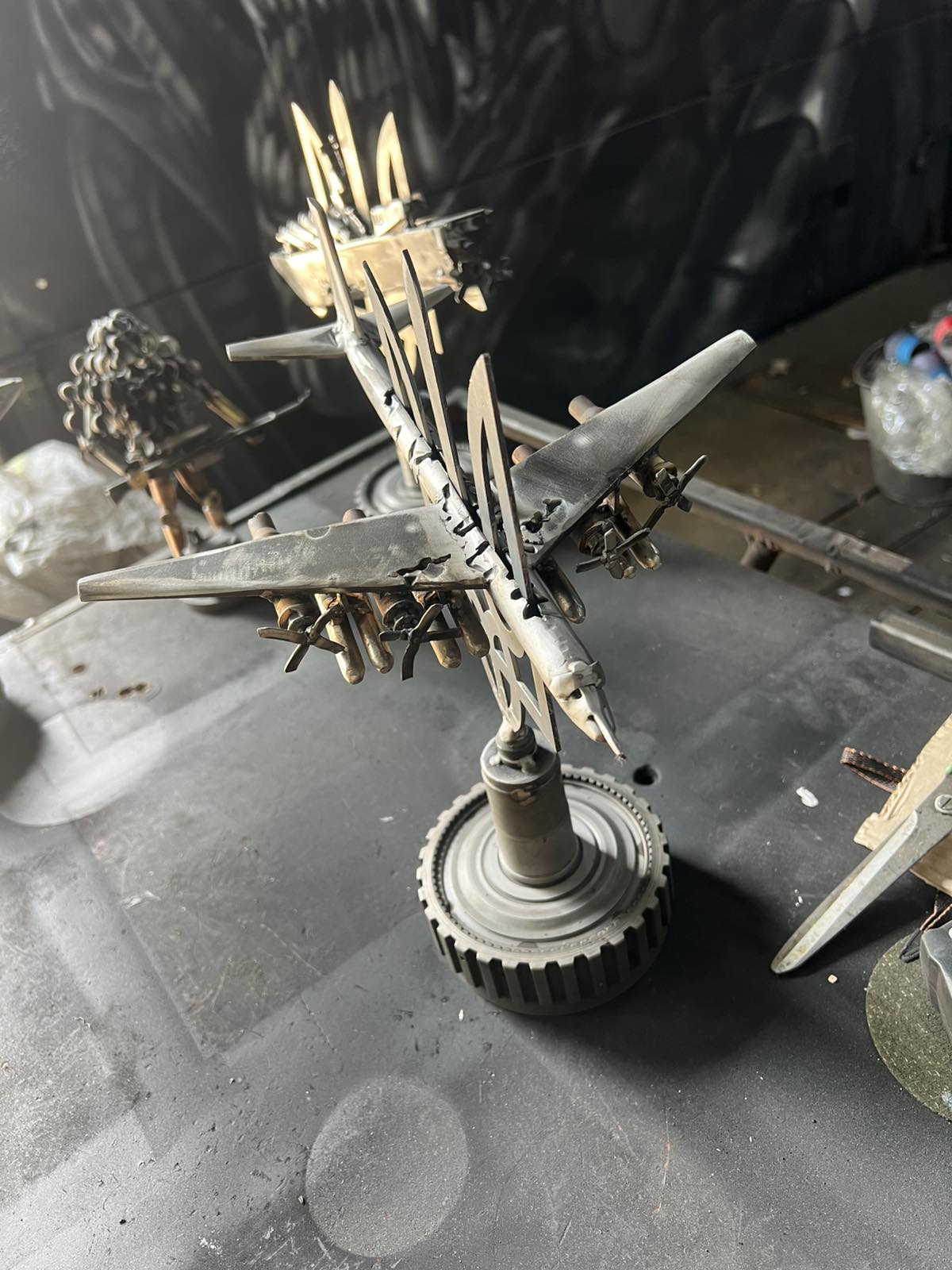 TU-95 Impaled on Tryzub (33x25x26.5cm) (1080 HS / AL)