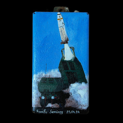 HIMARS painted on piece of Cabbage Tank