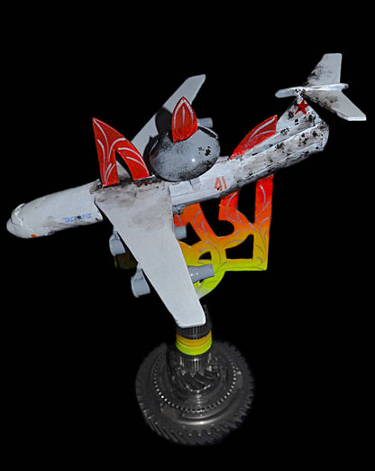 Downed A50 early warning aircraft impaled on 36cm high Tryzub sculpture