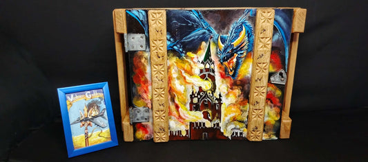 Painted ammunition box titled Big Ukrainian Party (Движуха) by Tanya Shacun, inspired by Putin, 49x35x15 cm