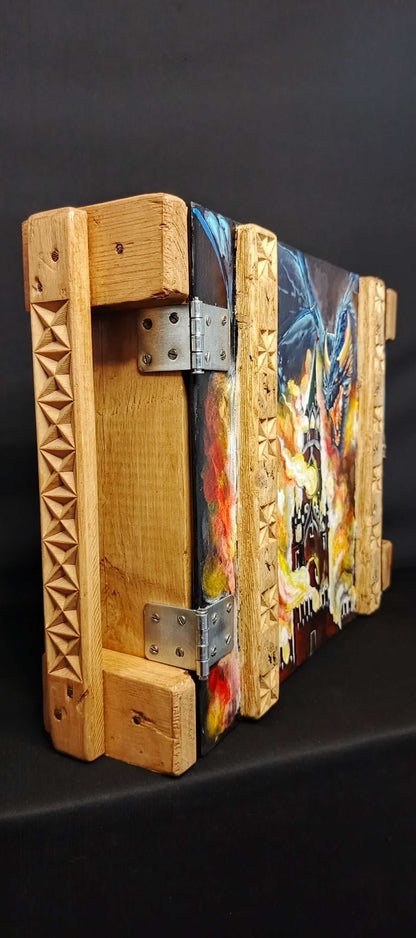 Painted ammunition box titled Big Ukrainian Party by Tanya Shacun inspired by Putin