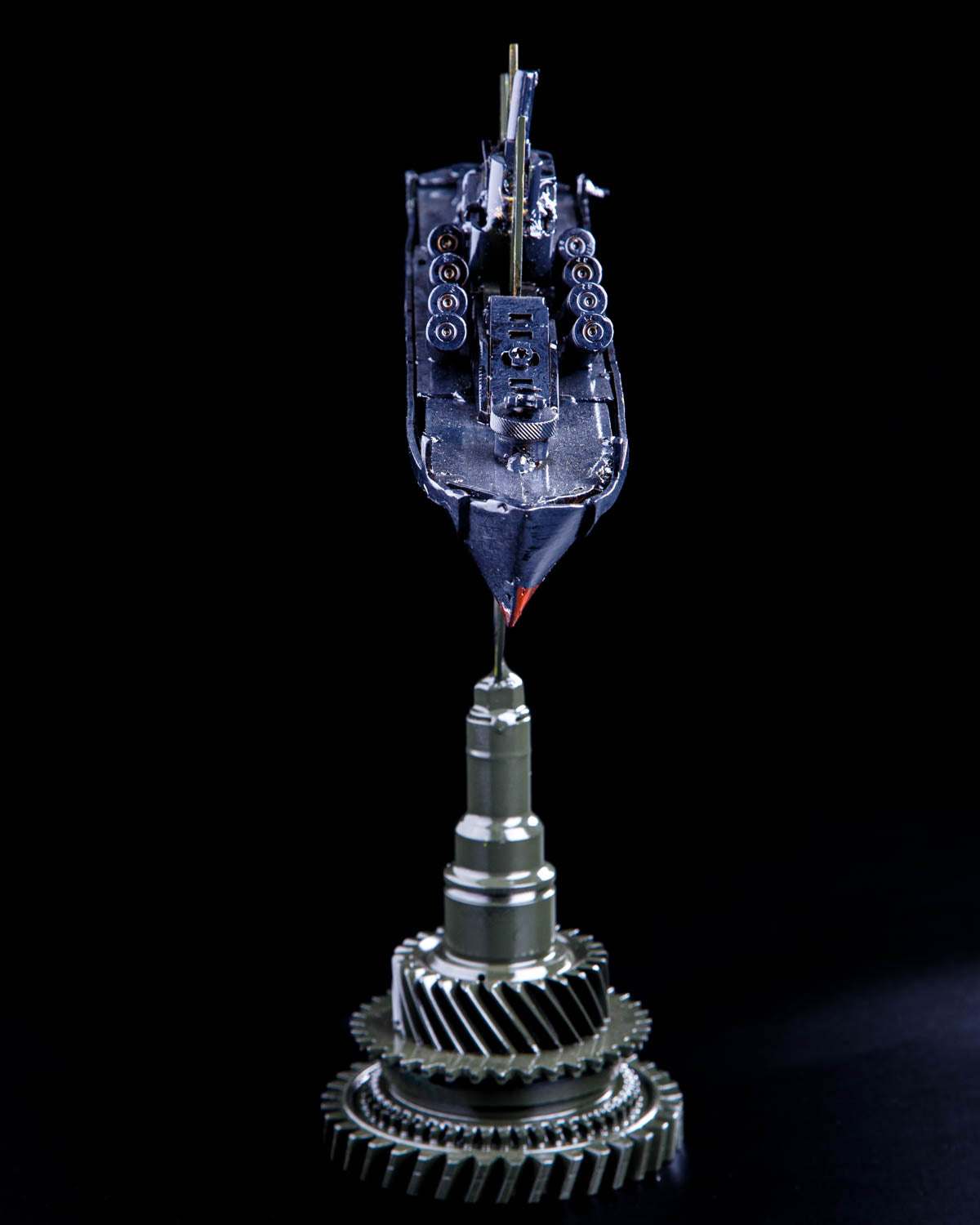 Cruiser Moskva impaled on Tryzub symbol artwork