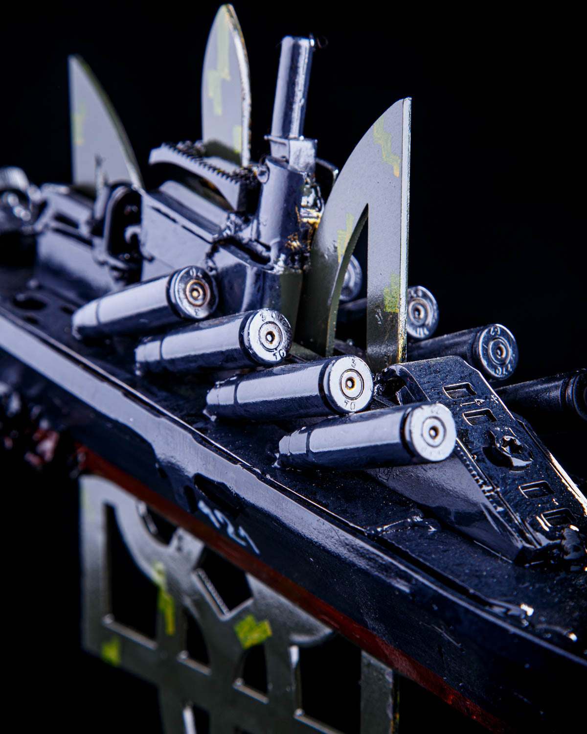 Cruiser Moskva impaled on Tryzub symbol artwork