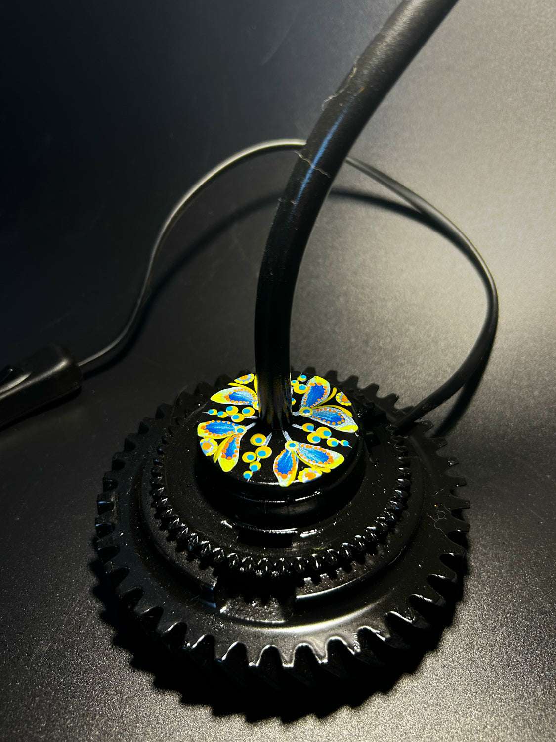 Drone Lamp 43x34cm with 138cm wire, European 220V, designed by Hisoshi Art Studio, painted by Anastasia Leonova