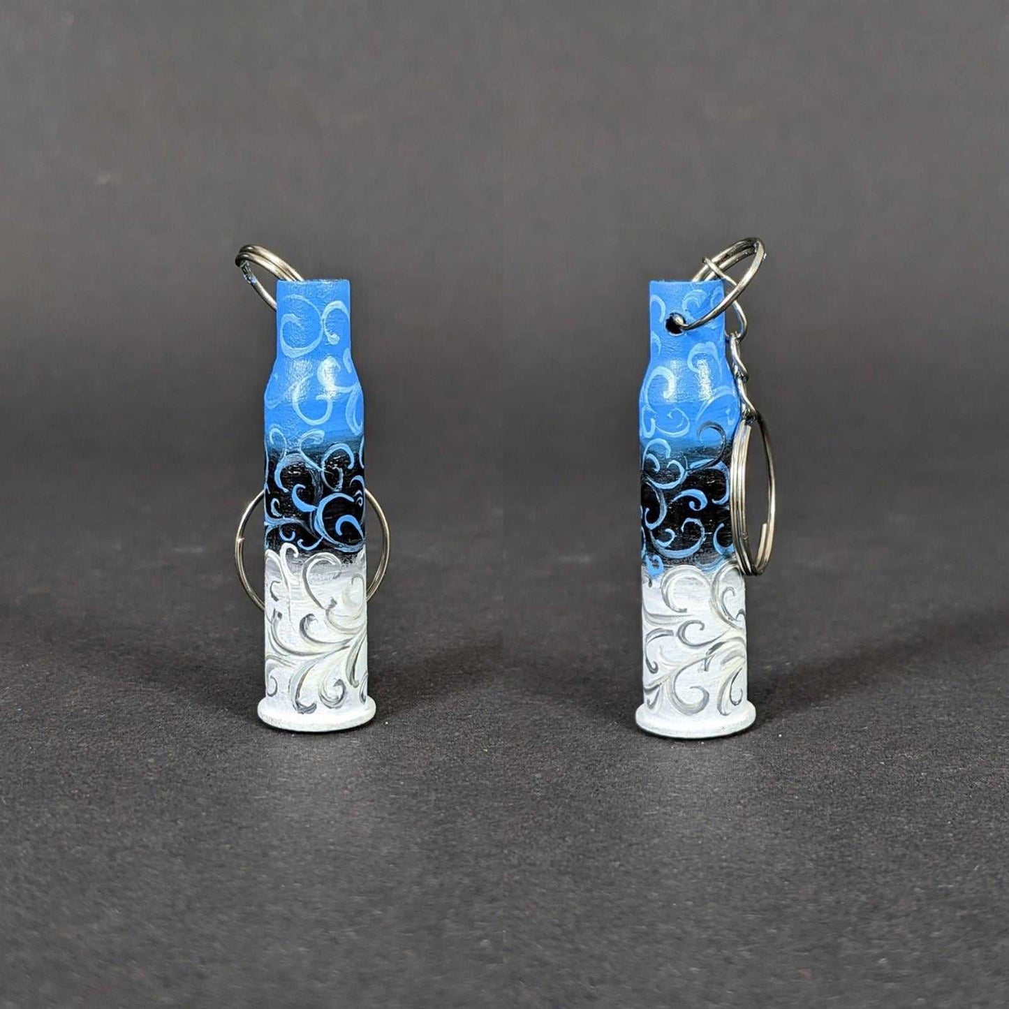 Estonia small caliber keychain painted in Estonian flag colors