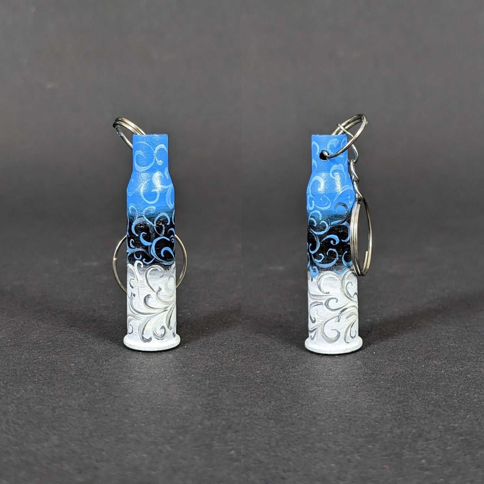 Estonia small caliber keychain painted in Estonian flag colors