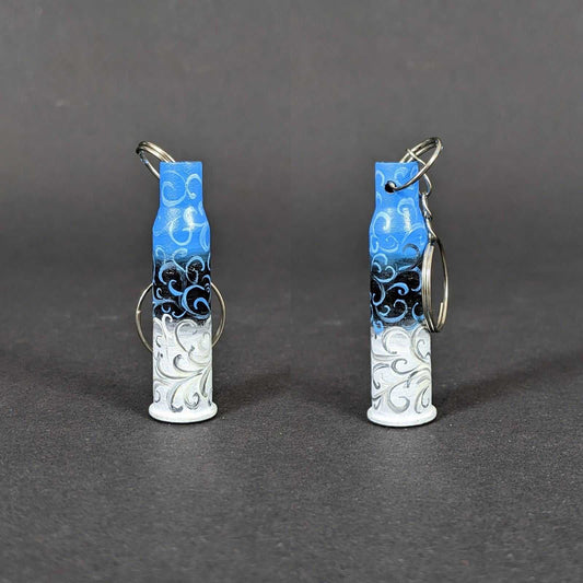 Estonia small caliber keychain painted in Estonian flag colors