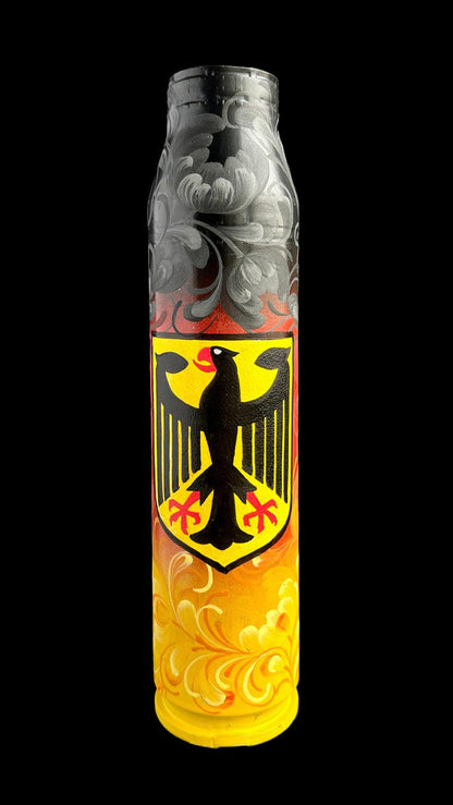 30mm Flakpanzer Gepard shell painted in German flag colors by Anastasia Leonova