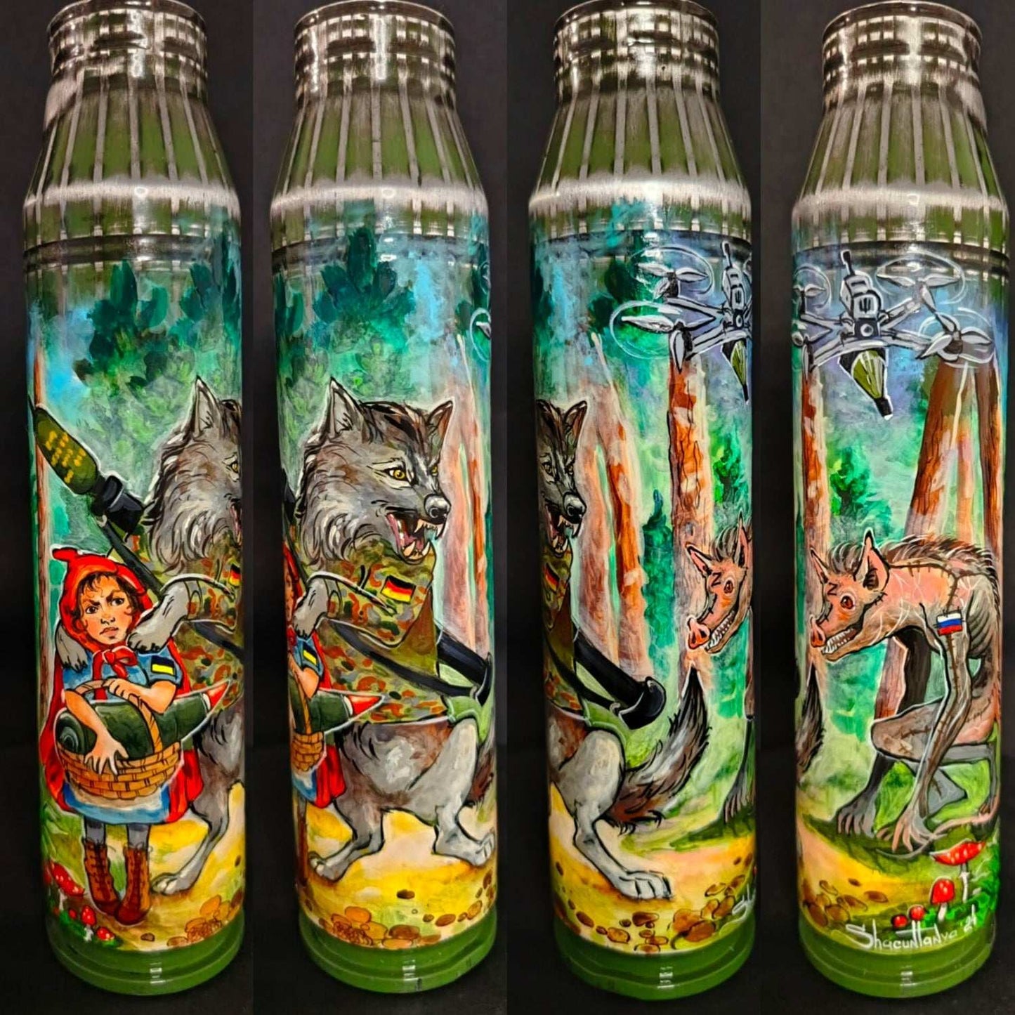 Little Red Riding Hood painting on German Gepard shell fired in Kyiv oblast to protect Ukraine