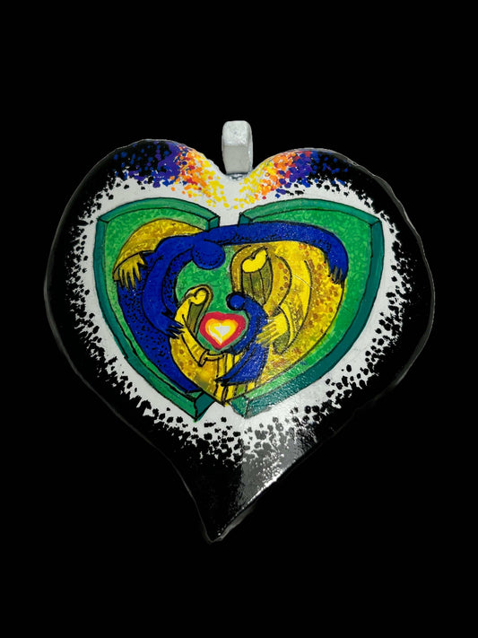 Iron Heart ornament painted on 122mm grad rocket with custom flag option by Victory Gallery artist