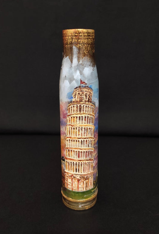 30mm shell with Leaning Pisa drawing by Inna Zubok titled Thank you Italy