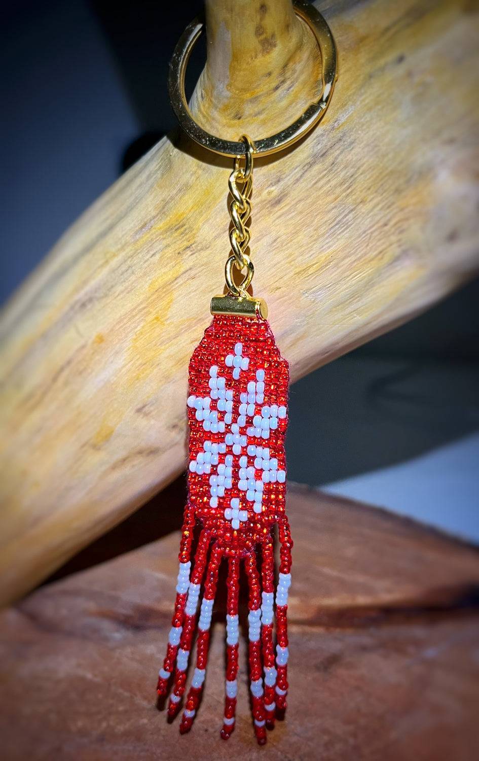 Keychain designed by Ukrainian artist Anna Huliaieva, approximately 15cm long