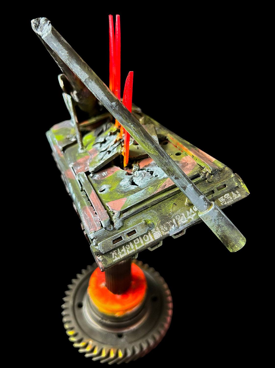 Koksan M1978 170mm self-propelled artillery gun impaled on Tryzub artwork