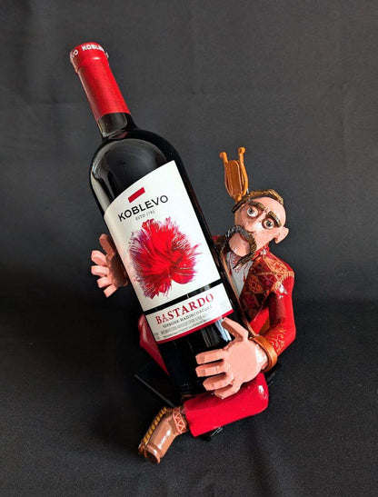 Kozak Wine Holder made from shells, designed by Hisoshi Art Studio and painted by Catherine Ruban