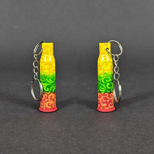 Small caliber keychain painted in Lithuania flag colors