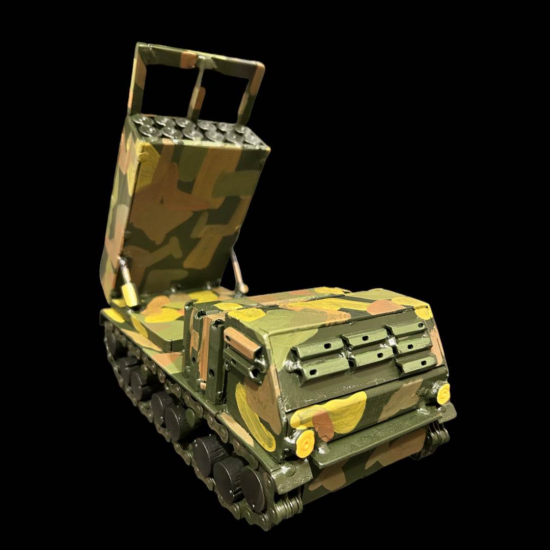 M270 Multiple Launch Rocket System model 27x12x23cm by Hisoshi Art Studio and Anastasia Leonova