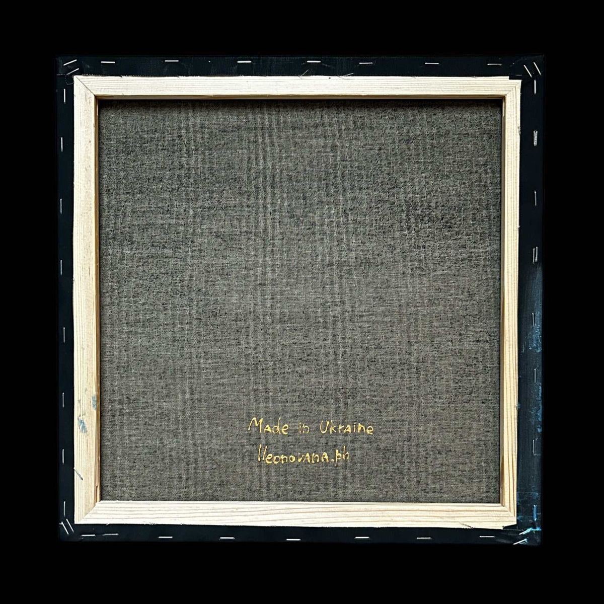 canvas painting of ukrainian blue and yellow drone map patterns