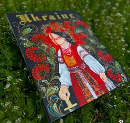 Motanka painted acrylic artwork on 40x50 cm canvas by Anastasia Leonova