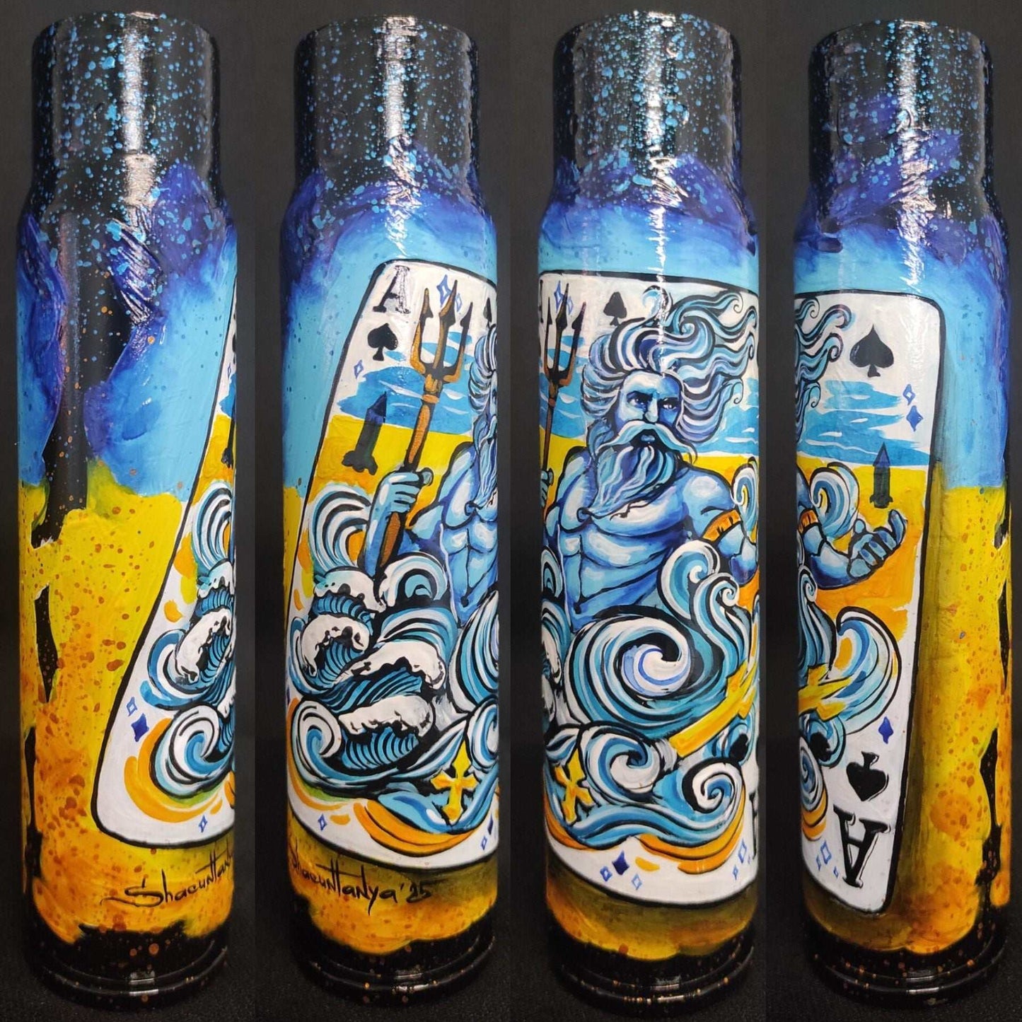 Neptune Ace artwork painted on 30mm shell by Tetana