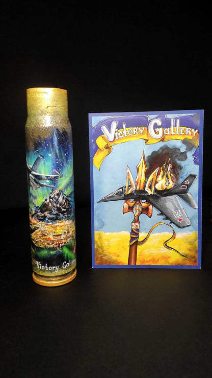 30mm shell painted with Norway Northern Lights artwork by Inna Zubok