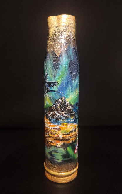 30mm shell painted with Norway Northern Lights artwork by Inna Zubok