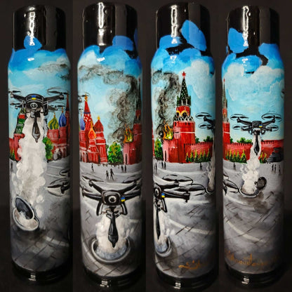 Operation Spiderweb 2.0 artwork painted on 30mm shell by Tanya Shacun
