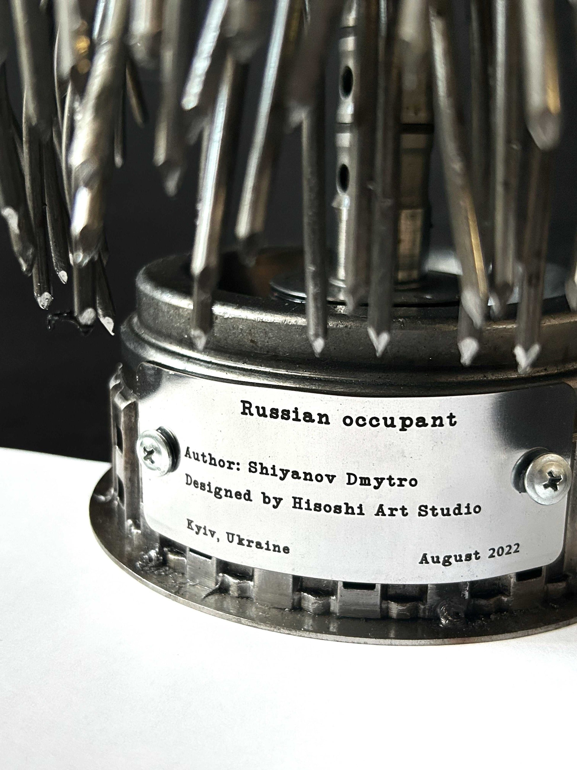 Artwork of Russian occupant titled Ork by Dmytro Shiyanov displayed in Victory Gallery exhibit