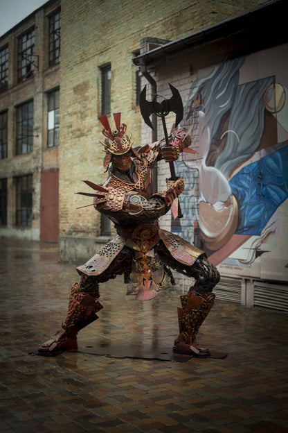 Samurai artwork by Hisoshi, large 270x200cm, weighing 700-800kg