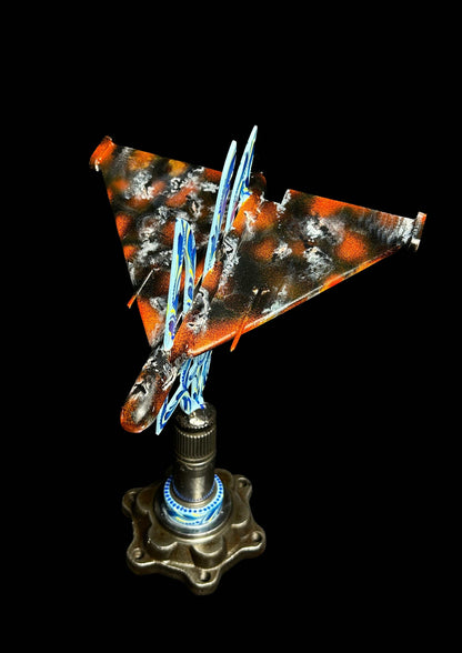 Shahed drone impaled on Tryzub artwork by Hisoshi Art Studio and Anastasia Leonova