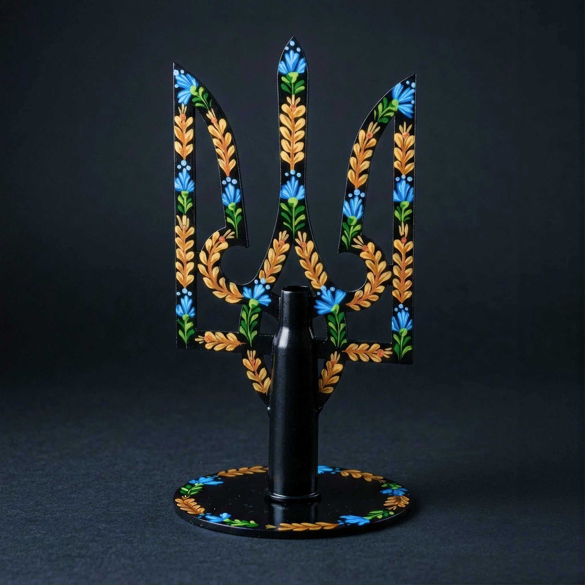 Small tryzub with bullet cartridge artwork by Catherine Ruban