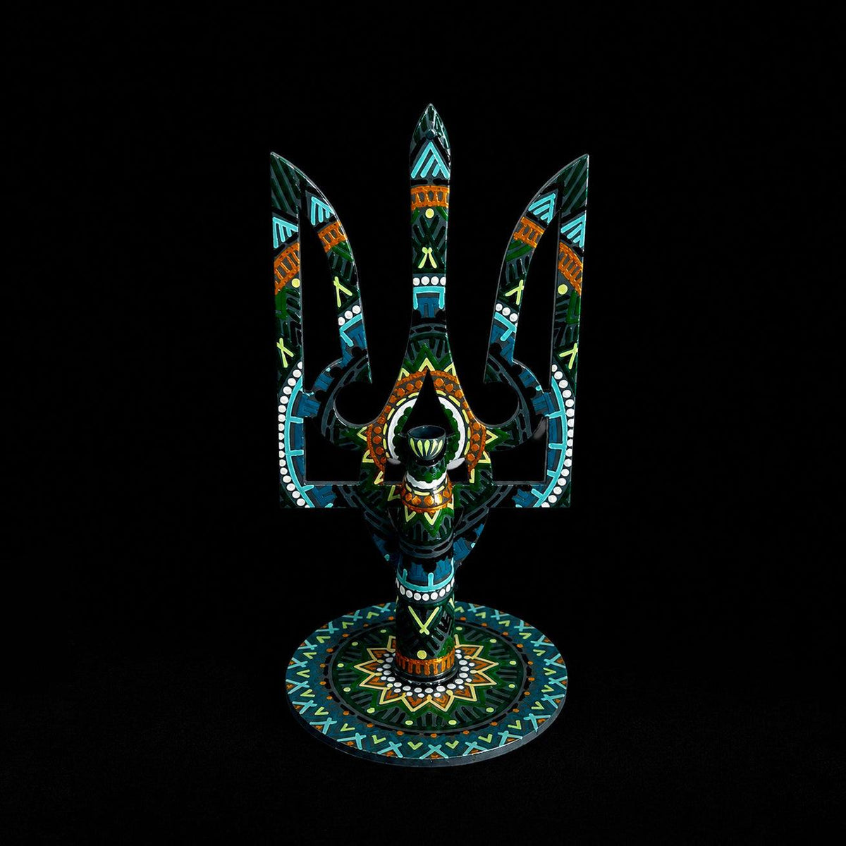 Small tryzub artwork with bullet cartridge by Marina Shepelyk