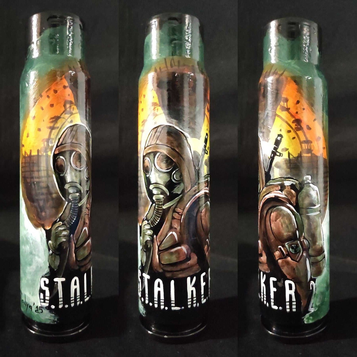 Stalker painted artwork on 30mm shell by Tetana, 16.5cm