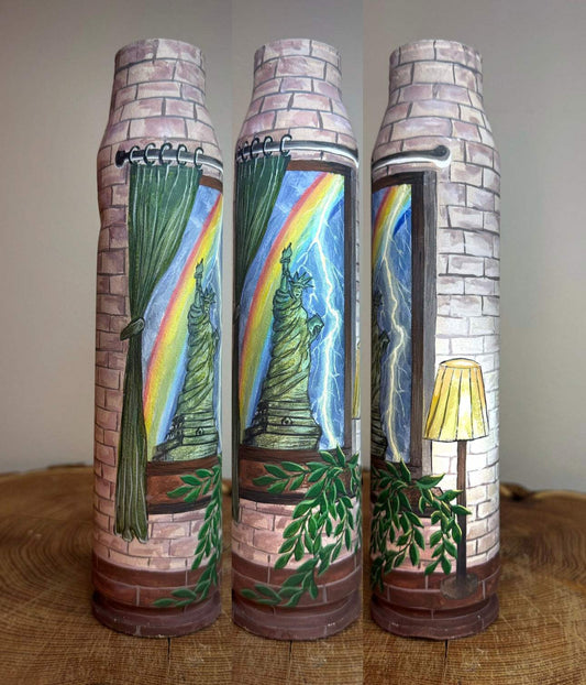 Statue of Liberty painted on Gepard shell in Kyiv oblast by Anna Huliaeva during wartime with Germany focus