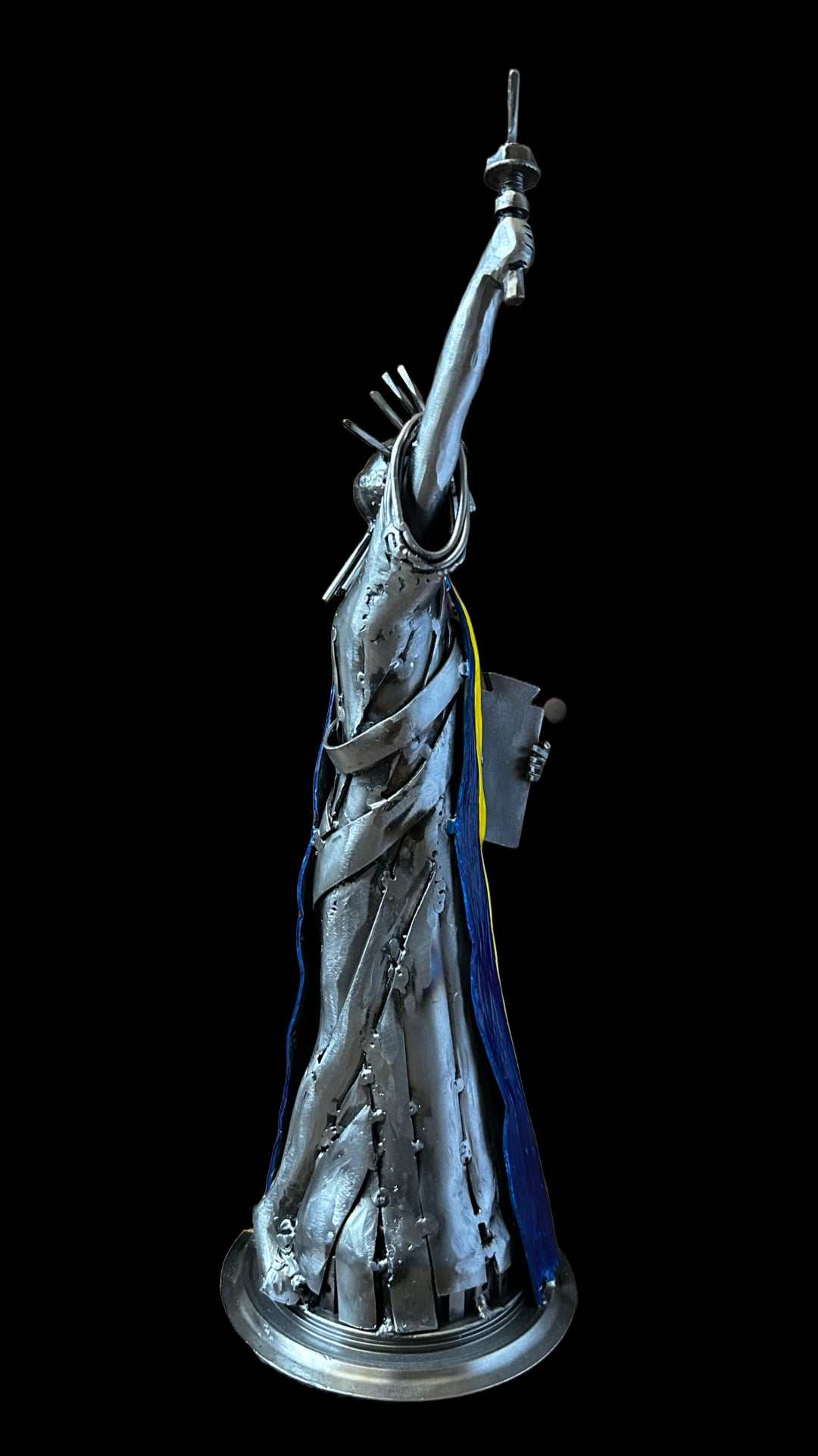 Statue of Liberty holding Ukrainian flag artwork by Hisoshi Art Studio