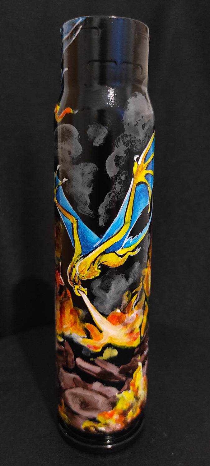 Ukrainian Dragon burning Kremlin artwork on 30mm shell by Tetana