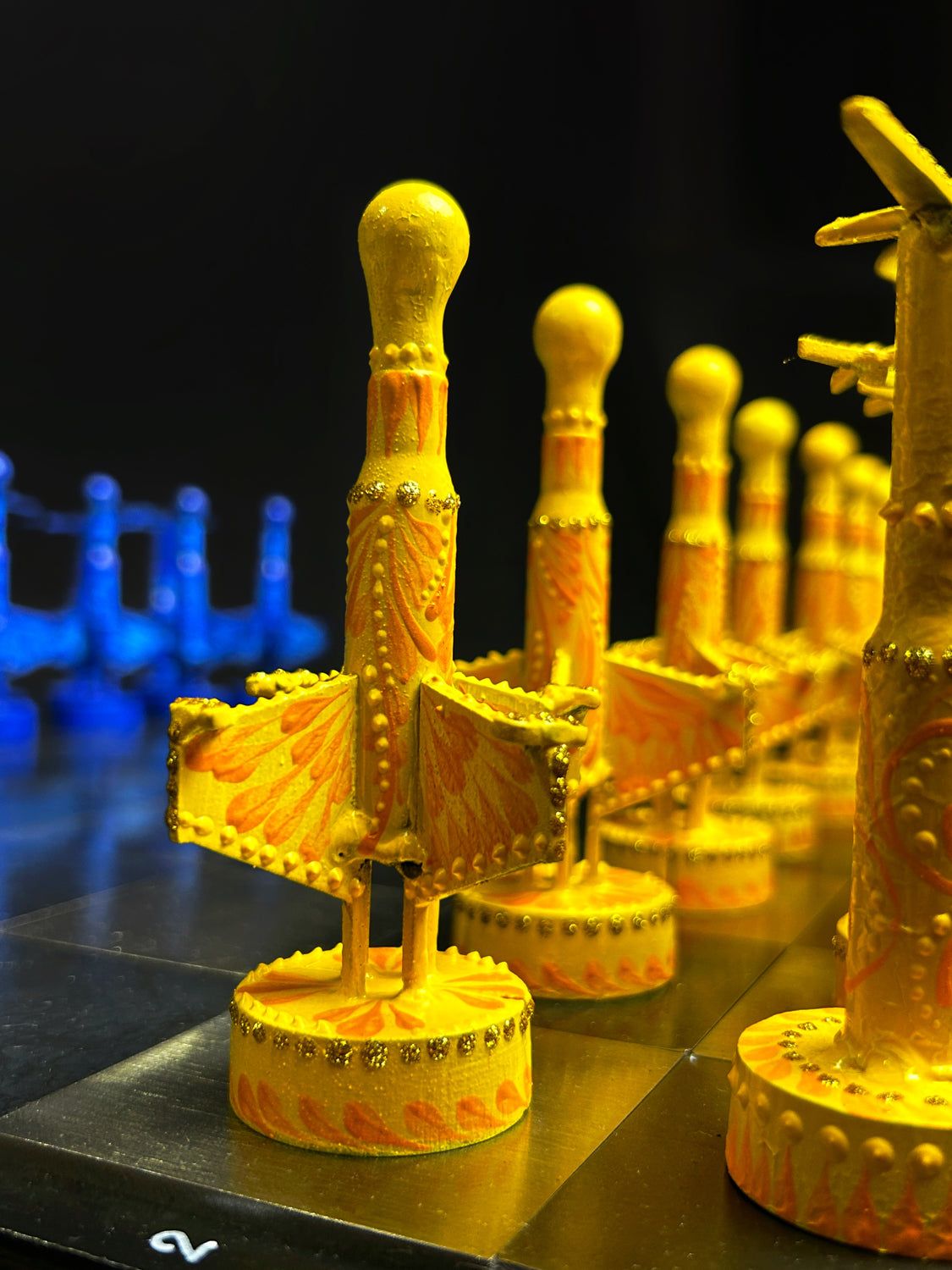 Ukrainian Drone Chess Set designed by Hisoshi Art Studio and painted by Anastasia Leonova