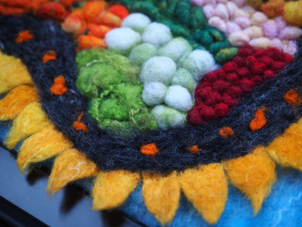 Ukrainian Rich Soil wool artwork 40x50cm by Tetiana Averian