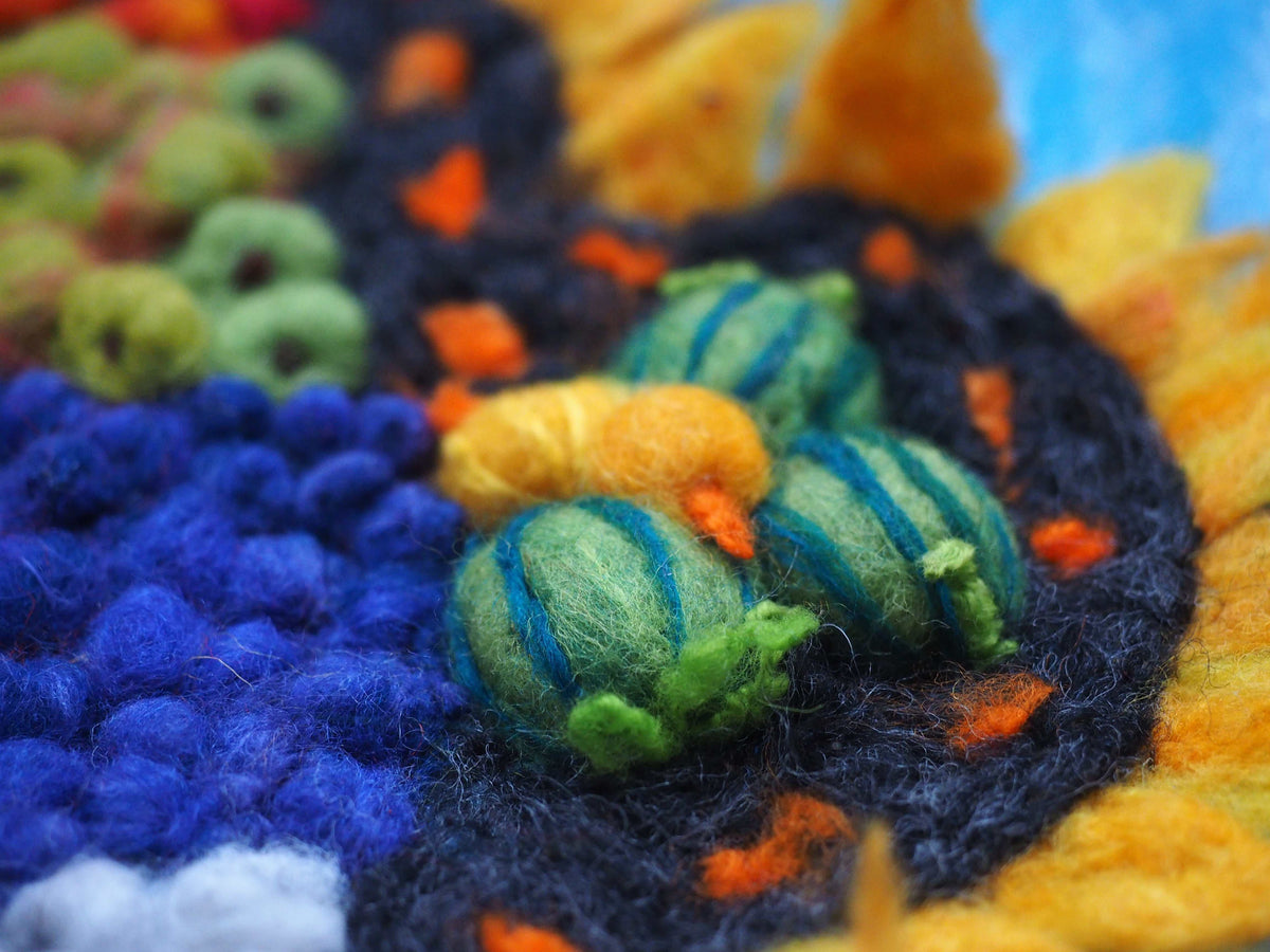 Ukrainian Rich Soil wool artwork by Tetiana Averian 40x50cm