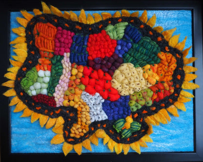 Ukrainian Rich Soil wool artwork by Tetiana Averian 40x50cm